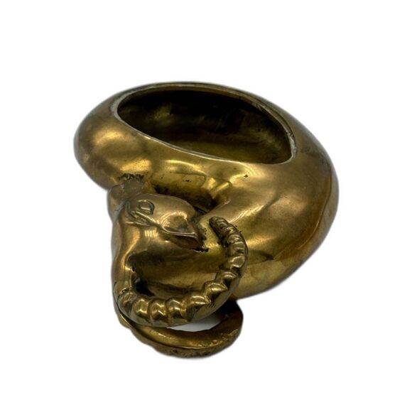 Dolbi Brass 2-Piece Dish Ram Sheep Wildlife Jewelry Dish Ashtray Centerpiece - Picture 13 of 16